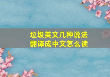 垃圾英文几种说法翻译成中文怎么读