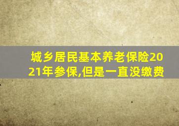 城乡居民基本养老保险2021年参保,但是一直没缴费