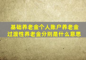 基础养老金个人账户养老金过渡性养老金分别是什么意思