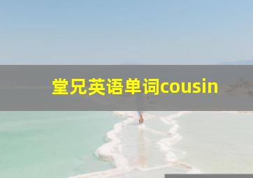 堂兄英语单词cousin