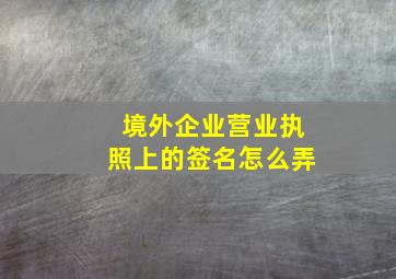 境外企业营业执照上的签名怎么弄