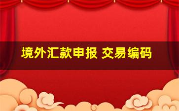 境外汇款申报 交易编码