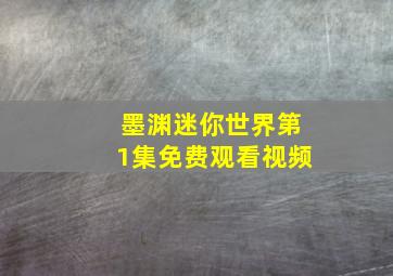 墨渊迷你世界第1集免费观看视频