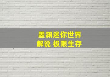 墨渊迷你世界解说 极限生存