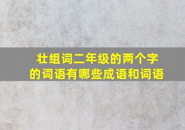 壮组词二年级的两个字的词语有哪些成语和词语