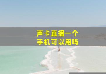 声卡直播一个手机可以用吗