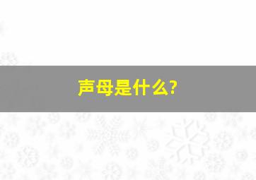 声母是什么?