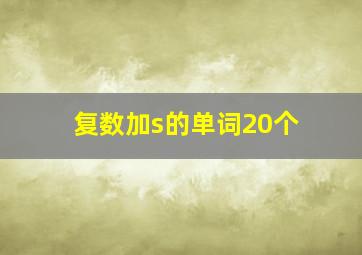 复数加s的单词20个