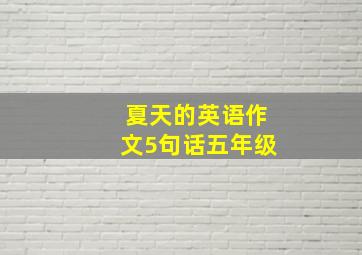 夏天的英语作文5句话五年级