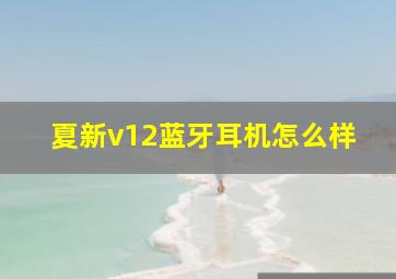 夏新v12蓝牙耳机怎么样