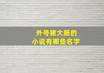 外号猪大肠的小说有哪些名字