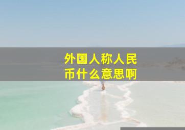 外国人称人民币什么意思啊