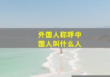 外国人称呼中国人叫什么人