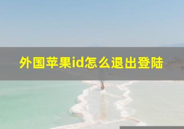 外国苹果id怎么退出登陆