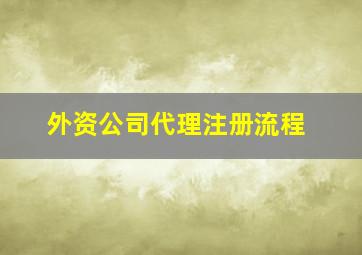 外资公司代理注册流程