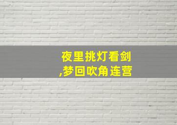 夜里挑灯看剑,梦回吹角连营