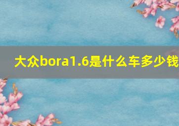 大众bora1.6是什么车多少钱