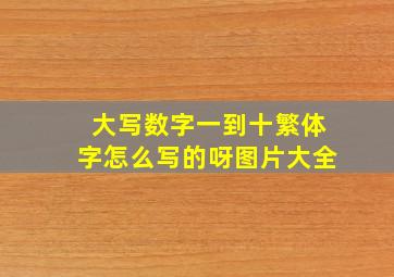 大写数字一到十繁体字怎么写的呀图片大全