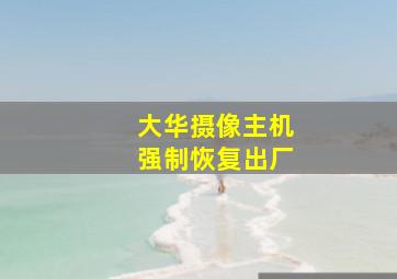 大华摄像主机强制恢复出厂