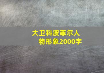 大卫科波菲尔人物形象2000字