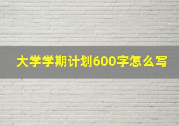 大学学期计划600字怎么写