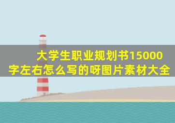 大学生职业规划书15000字左右怎么写的呀图片素材大全