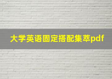 大学英语固定搭配集萃pdf