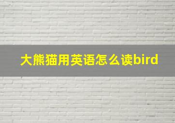 大熊猫用英语怎么读bird