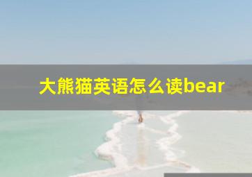 大熊猫英语怎么读bear