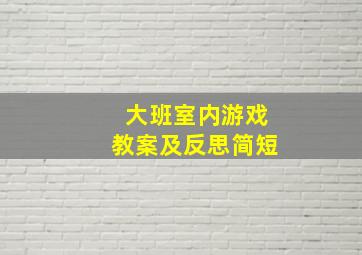 大班室内游戏教案及反思简短