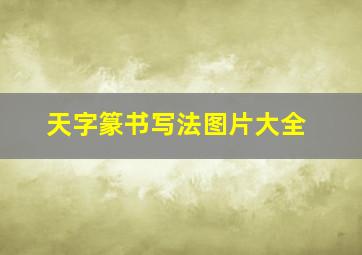 天字篆书写法图片大全