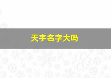 天宇名字大吗