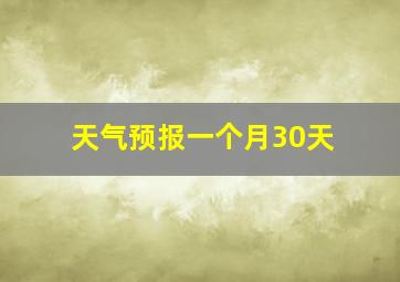 天气预报一个月30天