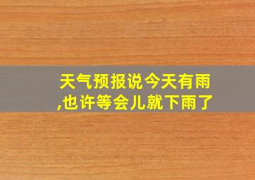 天气预报说今天有雨,也许等会儿就下雨了