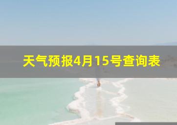 天气预报4月15号查询表