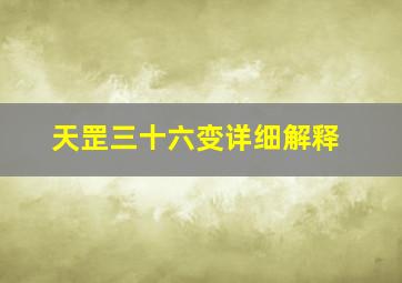 天罡三十六变详细解释