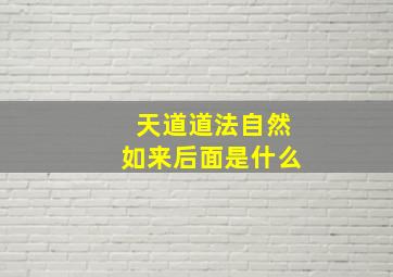 天道道法自然如来后面是什么