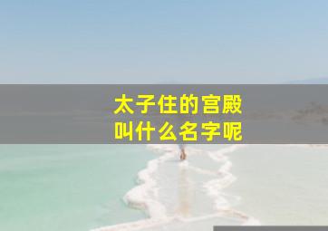 太子住的宫殿叫什么名字呢