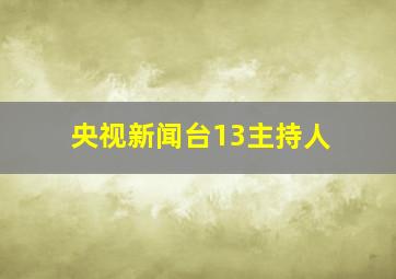 央视新闻台13主持人