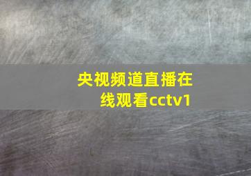 央视频道直播在线观看cctv1