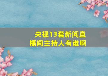 央视13套新闻直播间主持人有谁啊