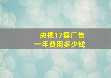 央视17套广告一年费用多少钱