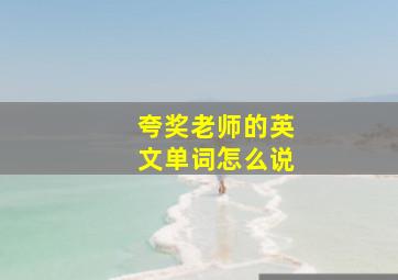 夸奖老师的英文单词怎么说