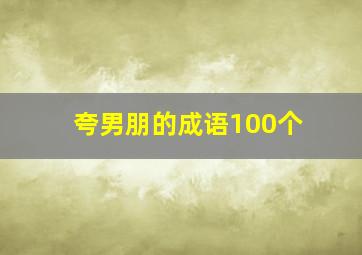 夸男朋的成语100个