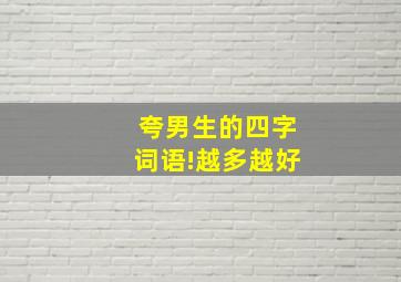 夸男生的四字词语!越多越好