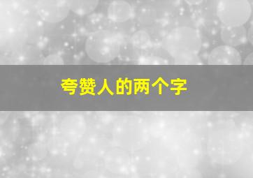 夸赞人的两个字