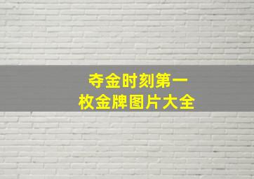 夺金时刻第一枚金牌图片大全