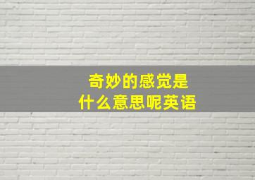 奇妙的感觉是什么意思呢英语