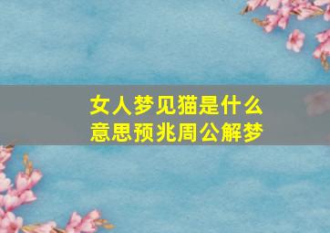 女人梦见猫是什么意思预兆周公解梦