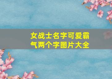 女战士名字可爱霸气两个字图片大全